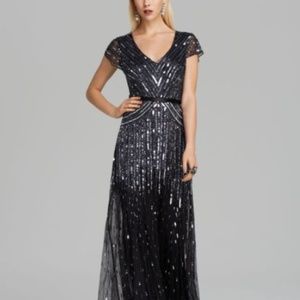 Black Sequin Adrianna Pappell Ball Gown
